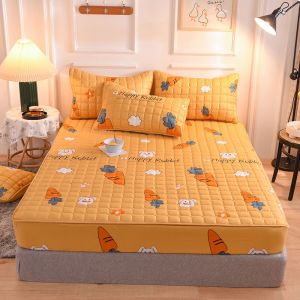3 in 1 Bedsheet Set Queen/Single/King Size Thicken Quilted Bedsheet Fitted Bed Sheet Full Garterized