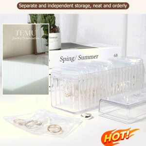 Jewelry Storage Box Acrylic Seal Bag Dustproof Antioxidant Necklace Earring Storage Case