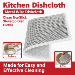 Metal Wire Cleaning Cloth Multifunctional Non-stick Oil Wire Rag Kitchen Stove Degreasing Cleaning