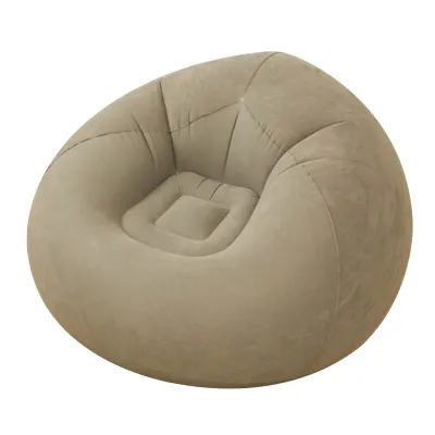 【COD】Inflatable lazy sofa outdoor lunch sofa flocked sleeping chair travel lounge chair outdoor camping portable single sofa