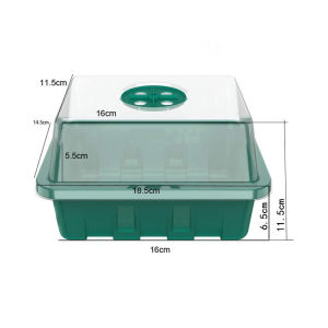 ชุดเริ่มต้นปลูกพืชถาดอุปกรณ์เริ่มเพาะเมล็ดพันธุ์12หลุมและชุดเรือนกระจกขนาดเล็กพื้นฐานสำหรับการเพาะเมล็ดถาดต้นกล้าเริ่มต้น