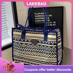 【LAKEBAO】 Công suất lớn Vai Túi đi lại vải cầm tay mua sắm túi ra nước ngoài đi lại túi