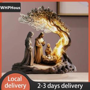 [COD] WHPHous Ship within 24 hours Easter Nativity Scene Figurine Tabletop Decor Nativity Figurines Set Home Decoration