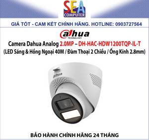 Camera Dahua Analog 2.0MP (LED Sáng & Hồng Ngoại 40M / Đàm Thoại 2 Chiều / Ống Kính 2.8mm) – DH-HAC-HDW1200TQP-IL-T