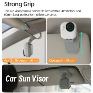 Magnetic Car Sun Visor Mount for Insta360 GO Ultra Camera Holder 360°Rotating 180° Tilt Sun Visor Holder Accessories