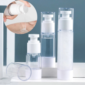 5/10/15ml Travel Portable Clear Plastic Vacuum Spray Cosmetic Skincare Lotion Jar Bottle
