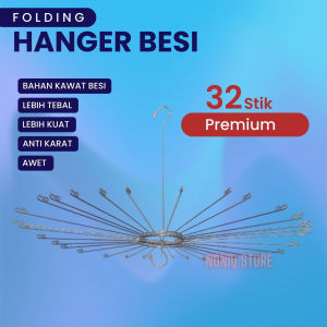 Gantungan Baju Bayi Bulat Hanger Folding Baby Bundar Kawat Besi Jumbo 32 Stik Premium