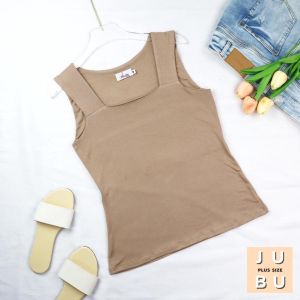 พร้อมส่ง🍒เสื้อกล้ามคอเหลี่ยมตัวยาว ซับใน2ชั้น อก 35-50 นิ้ว เสื้อสายเดี่ยว  เสื้อสาวอวบ#489