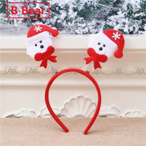 Christmas Red Headbands Cartoon Elk Snowman Xmas Party Headbands Christmas Gifts