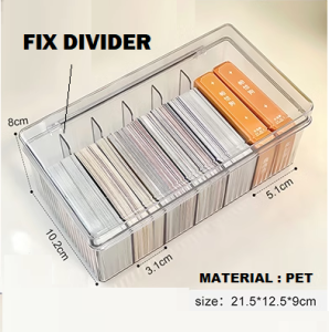 Card Display Storage Box Game Organizer Transparent PlayCard Large Capacity Divider Multi Partition Cover Stackable