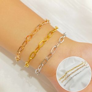 Gelang Rantai Polos Titanium Steel Gold dan Rosegold Anti Karat Simple