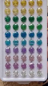 ทันสมัย อุปกรณ์ตกแต่งเล็บใหม่ 8mm ซิรโคเนียคาร์บอนสูงตัดแบบกลม โรสคัท แวววาว diy ต่างหูเล็บแบบสวมใส่ได้