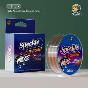 Tali Pancing Nilon Colorful Spot Tak Terlihat 300m Senar Speckle Lembut Hijau Biru Kuat Invisible Fishing Line 0.12mm~0.6mm