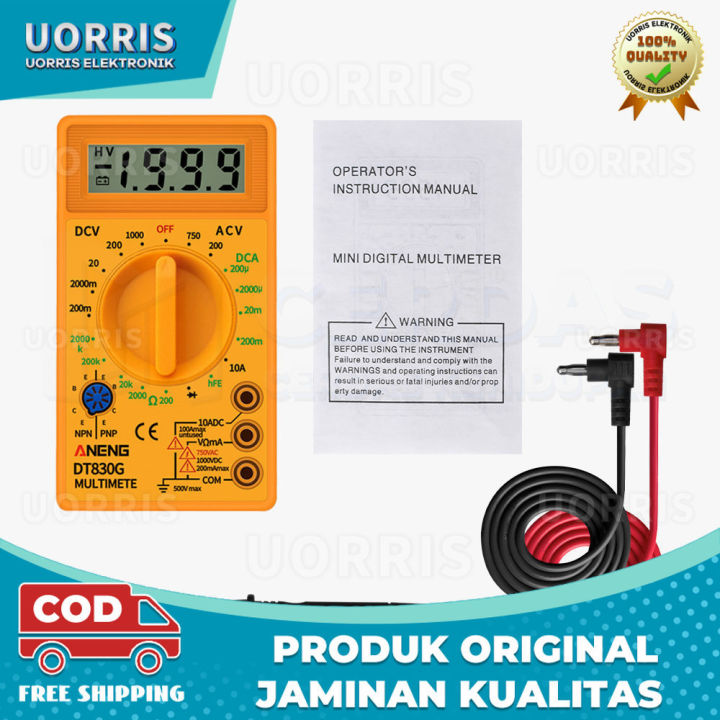 DT830B Multimeter Digital DT-830B avometer Paket Lengkap Murah ASLI ADA BUZZERNYA + BONUS BATERAI Multitester Digital - Multimeter Digital - Avometer Digital - multitester digital DT830B