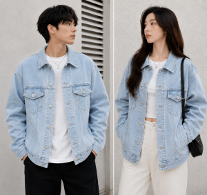 Áo Khoác Jeans Nam Basic Form Regular Denim Cao Cấp Phối Đồ Streetwear Thời Trang 2026