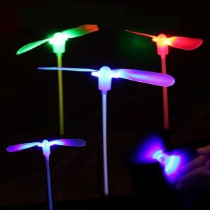 10Pcs Random Color Classic Nostalgia Hand Rub Dragonfly Toy Luminous LED Plastic Childhood Toys