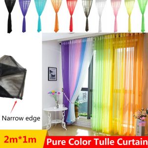 YESPERY Pure Color Tulle Curtain Door Window Curtain Drape Panel Sheer Scarf Valances Room Curtains For Modern Bedroom Living #1