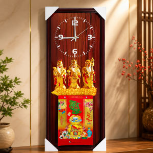 Lịch tết 2027 gắn đồng hồ Phúc Lộc Thọ tặng bloc lịch siêu bự 20 x 30cm khung gỗ tự nhiên