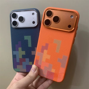 Squares Geometry Splicing Magnetic Case for iPhone 17 16 15 Pro Max Cover Camera Lens Armor Hard PC Protective Phone Shell Capas