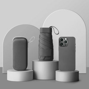 14CM 6Fold Mini Sun Shade Umbrella Pocket Portable Uv Protection Waterproof Travel Umbrella With Box