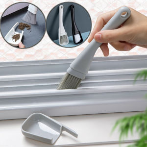 Window Slot Cleaning Brush Door Floor Gap Keyboard Brush + Dustpan 2 in 1 Household Cleaning Tool Kit