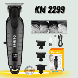 Ori Kemei KM-2299 Zero Gapped Hair Trimmer Professional T-Blade Cordless Clipper USB Rechargeable Beard Trimmer Edge Lining Machine for Men Household & Travel Use