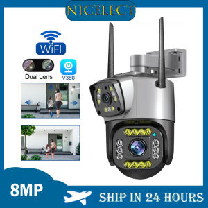 Nicelect 4K 8MP camera an ninh ip CCTV wifi không dây ngoài trời giám sát IA theo dõi chuyển động nhìn đêm hồng ngoại không thấm nước