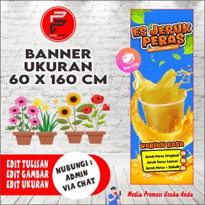 Banner Es jeruk Peras / Banner Es Jeruk / Banner Minuman Es / Banner Ukuran 60 x 160 cm Bisa COD