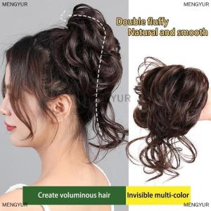 [COD] MENGYUR Synthetic Hair Bun Chignon Messy Curly Gripping Clip Hairpin Elastic Scrunchy False Hair Pieces For Women Hairpins