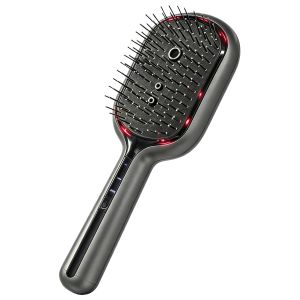 Electric Spray Air Cushion Massage Comb 5 in 1 Rechargeable Hair Brush for Scalp Massage Detangling Straightening Curling Professional Salon Hair Care Tool (Cat White)