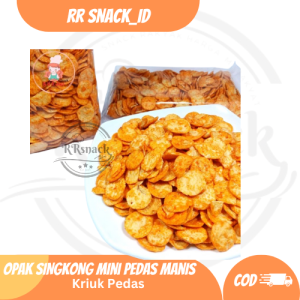 Keripik Singkong Opak Mini Pedas Manis Isi 1KG / Keripik Opak