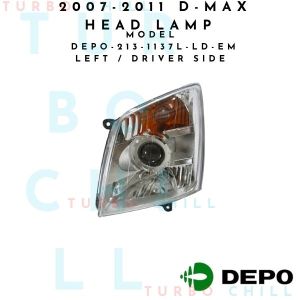 2007-2011 D-MAX HEAD LAMP UNIT ECE.ELEC/MANUAL DEPO-213-1137L-LD-EM LEFT / DRIVER SIDE