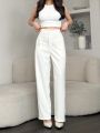 Loose pants Wanita - Trousers Wanita - Celana Anti Kusut - Celana Highwaist Wanita - Celana Kulot Wanita - Celana Kerja Anti Kusut. 