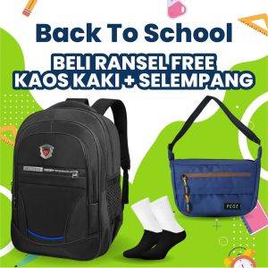 PROMO BACK TO SCHOOL Beli Tas Ransel Sekolah Gratis Selempang dan Kaos Kaki Buy 1 Get 3 - PG BUNDLING 19