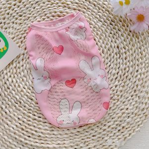 Áo ba lỗ thun lỗ dệt kẻ thoáng khí mùa hè cho chó to lớn và vừa in hình - Đen Ta Pet shop