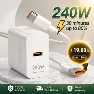 BLM: SUPER BOOST 240W Type-C Adapter & High-Speed Multi-Watt Cable Smart Fast Charge