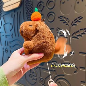 Cartoon Capybara Pendant Plush Toy Doll Bag Hanging Ornament Cute Keychain Car Pendant