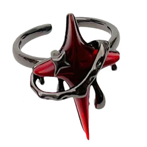 Opening Finger Rings Gothic Adjustable Rings Star Rings Finger Jewelry Alloy Texture Vintage Rings for Fashion Lover