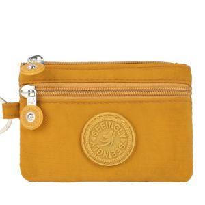 FUDESHE ผ้าใบแคนวาส กระเป๋าเงินเหรียญ กันน้ำกันน้ำได้ พร้อมพวงกุญแจแหวน กระเป๋าเงินกระเป๋าสตางค์ 2023ใหม่ ทนต่อการสึกหรอ โฮโลเดอร์บัตรเครดิต ชายหญิง