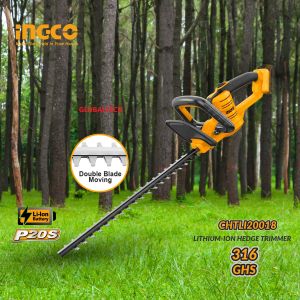 INGCO CHTLI20018 MESIN POTONG DAHAN CORDLESS 20V GRASS HEDGE TRIMMER 18"