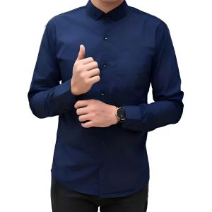 Kemeja Pria Slimfit Polos Lengan Panjang Mahogani Baju Kerja Keren Pakaian Distro Termurah