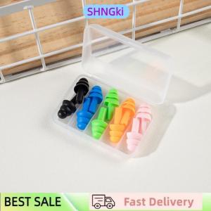 SHNGki Swimming Waterproof Insulation Comfort Ear Plugs Noise Cancelling For Sleep 5 Pairs Colorful Soft Silicone Earplugs