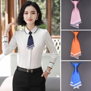 CRUSHES Solid Color Necktie Bow Knot Japanese Bow Knot Tie Fashion Adjustable Solid Neck Tie for Women