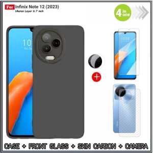 Paket 4in1 Case Infinix Note 12 2023 Infinix Note 12 VIP Casing Premium Slim Exellent Cover Free Tempered Glass Layar Dan Anti Gores Camera Plus Garskin Anti Jamur Pengriman Cepat Promo Di AlvaCaseAcc