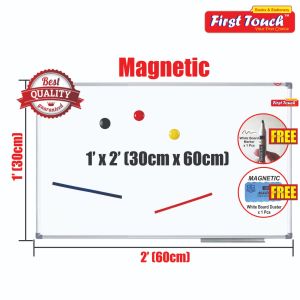 Magnetic / Non Magnetic White Board / Whiteboard Aluminium Frame [Part 1/2] (1 x 1/1x1.5/1 x 2/1.5 x 2Free Marker
