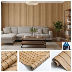 Wallpaper Sticker Dinding Motif Kayu Panel Modern Ruang Tamu Kamar Tidur