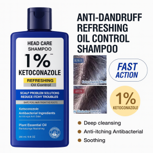 1% Ketoconazole Anti-Dandruff Shampoo For Oily Itchy Scalp Anti-Oil Mite Remover Treatment 205g 去屑洗发水