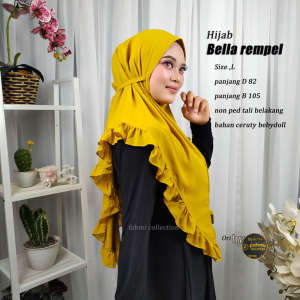 jilbab hijab kerudung syari rempel non ped 2 layer ceruty bebydoll lagi promo toko