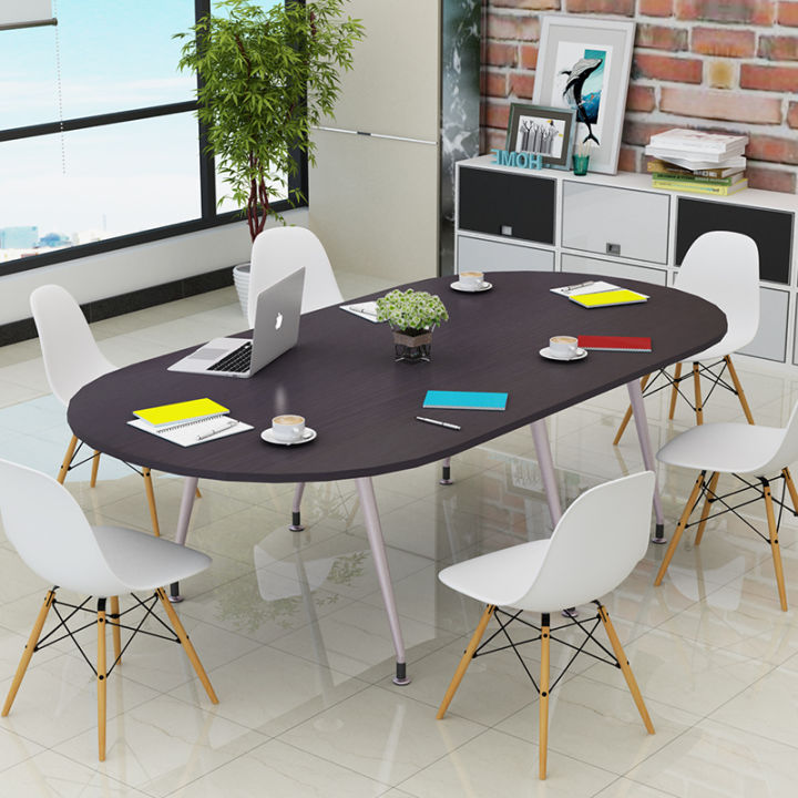 Oval conference table, long table, simple and modern desk staff