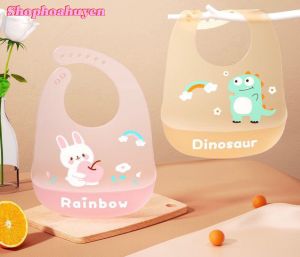 Yếm Silicone Bé Ăn Dặm Chống Thấm Có Họa Tiết Hoạt Hình